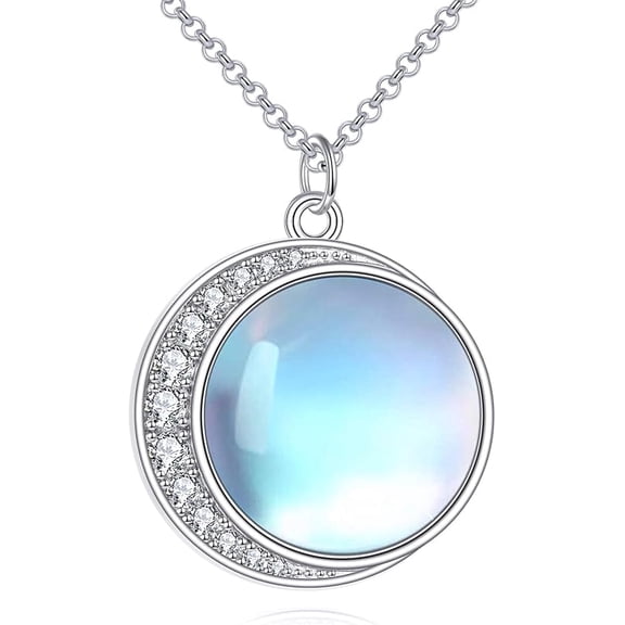 SISGEM 925 Sterling Silver Moon Necklace, Celestial Crescent Pendant Anniversary Birthday Valentine's Day Mothers Day Graduation Dainty Jewelry Gift for Women Her Mom Girlfriend Daughter 18 2