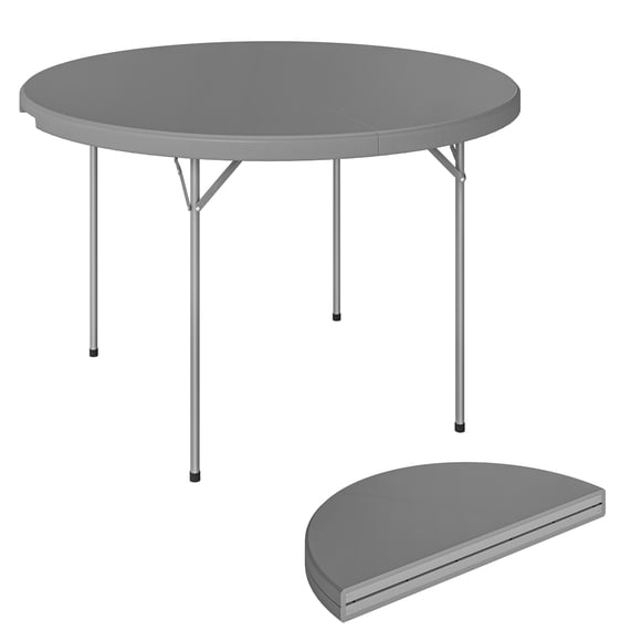 Outsunny 4ft Folding Picnic Table with Anti-Slip Foot Pads, Grey