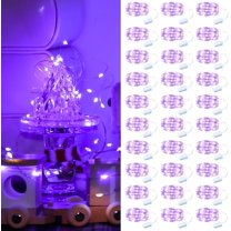 NestE 30 Pack Purple Fairy Lights Battery Operated,7Ft 20LED Mini String Light, Waterproof Twinkle Light Silver Copper Wire Lights for Wedding Party Bedroom Christmas Table Decoration