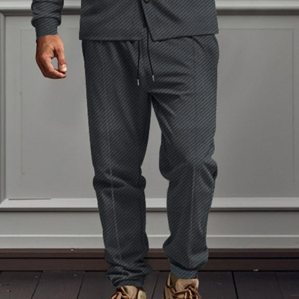 Pantalones de pijama deportivos holgados con estampado informal para hombre, de longitud completa, de poliéster
