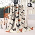 thumbnail image 2 of Beige Chicken Pattern Blanket,Comfortable Soft Lamb Wool Throw Blanket,All Season,Warm Lightweight Blankets for Sofa Bed Couch Living Room Chair,60"x80", 2 of 4