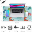 thumbnail image 5 of Long Mouse Pads for Desk,Blue Stripes Dinosaurs Pattern Desk Mats on Top Of Desks, Desk Mouse Pad Extra Large with 3mm Non-Slip Base and Stitched Edge for Gaming,Office,Work,Home 31.5"x15.7", 5 of 6