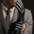 thumbnail image 3 of Hot Mens Fitted Real Leather Touch-Screen Gloves with Racing Driving Gloves, 3 of 5