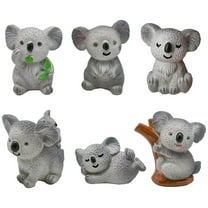 6 Pcs Micro Landscape Koala Doll Mini Ornament Figurines Flowerpot Toy Animals