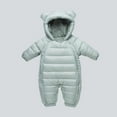 thumbnail image 2 of AINIYS Kids Bear-Ear Padded Snowsuit with Hooded Neckline, Zip Closure, Warm Design Children's Clothing for Winter & Outdoor Wear Green 18 Months, 2 of 7