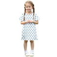 thumbnail image 3 of Cute Midi Dresses for Girls Size 3-12 Toddlers Kids Trendy Star-Printed Short Sleeve Crewneck Pullover Comfort Hawaiian Beach Dress, 3 of 8