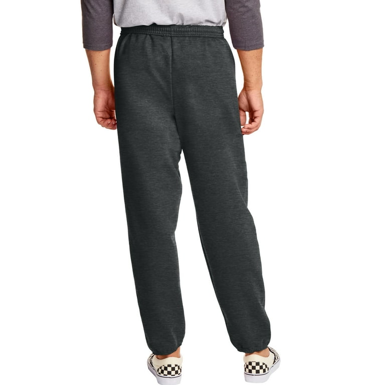 Hanes EcoSmart Men's Fleece Sweatpants, 2-Pack, 32 Charcoal Heather XL