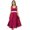 Magenta, variant on Bimba Women's Elegant Midi Prom Dress Round-Neck Bridesmaid Dresses