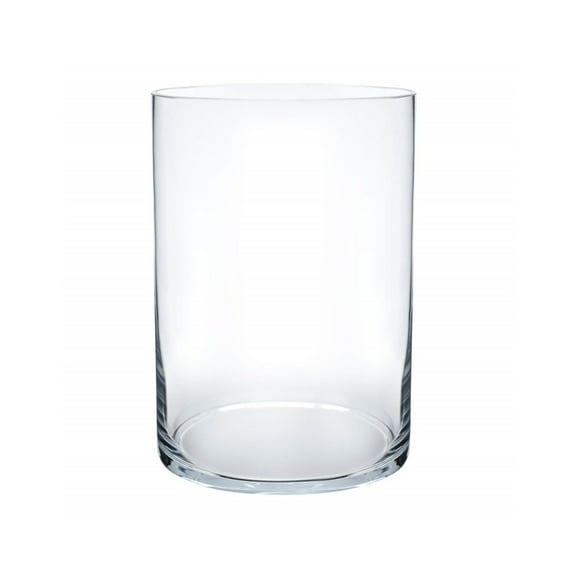 Enova Home High Quality Cylinder Shape Clear Glass Vase 4.0" W x 8.0" H for Flowers Planter, Floating Candle Holders, Table Decorative & Home Office Décor (One Piece)