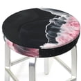 thumbnail image 3 of Bingfone Pink White Ocean Waves Padded Round Bar Stool Cover Cushion with Elastic Fabric Round Chair Seat - Pink White Ocean Waves, 3 of 7