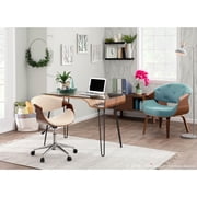 Indoor Home Office Furniture Curvo Mid-Century Modern Office Chair In Walnut And Cream