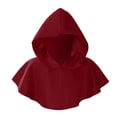 thumbnail image 2 of LEKWK Medieval Hooded Cowl Cape Short Gothic Wizard Cloak Accessories Set Classic Halloween Cosplay Costume Themed Party Festival Dress Up, 2 of 5