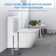 thumbnail image 4 of Toilet Brush and Plunger Set, 3 Pack Toilet Plungers for Bathroom with Holder Heavy Duty Toilet Bowl Brush and Holder Hidden for Deeply Cleaning - Gray, 4 of 4