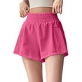thumbnail image 2 of PNTUTB Women's Casual Solid-Color Shorts,Elastic Waistband Side Pleats Loose Comfortable Shorts for Yoga Fitness and Sports, 2 of 6
