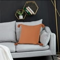 thumbnail image 2 of Ox Bay 20" x 20" Hand-Woven Orange Solid Organic Cotton Pillow Cover, 2 of 11