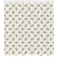 thumbnail image 3 of Ambesonne Japanese Cat Shower Curtain, Monochrome Kitten Art, 69"Wx84"L, Eggshell and Grey, 3 of 3