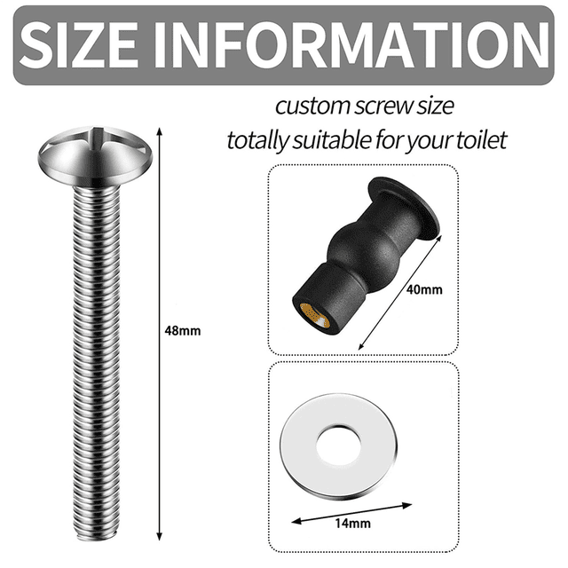 20 Pieces Toilet Screws Universal Toilet Expanding Screws Toilet Hinge Bolt Replacement Rubber Blind Hole