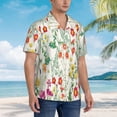 thumbnail image 3 of Sikiie Spring floral Print Men's Hawaiian Shirt, Summer Beach Button Pocket Short Sleeve T-Shirt,Small, 3 of 7