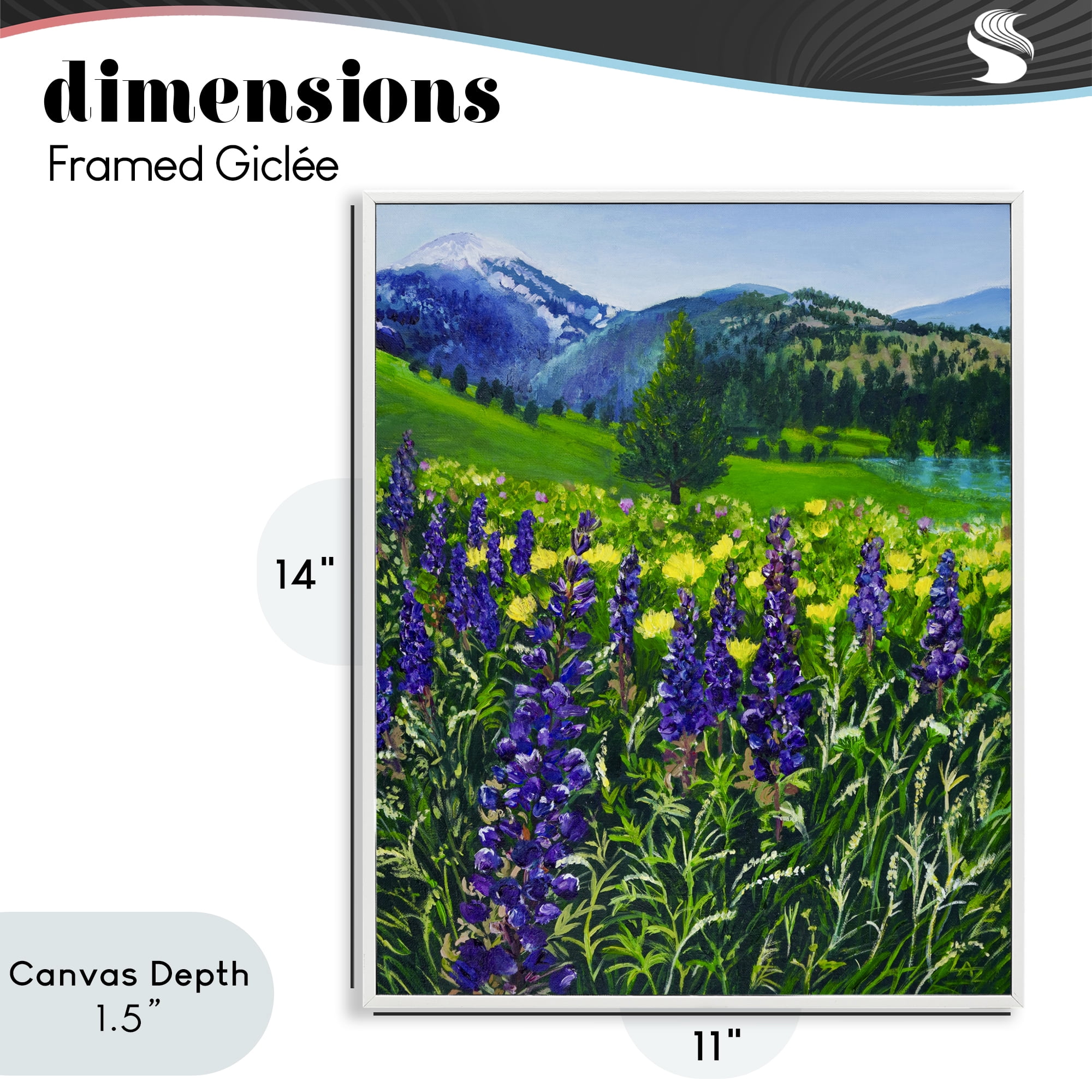 Stupell Industries Flower Speckled Valley White Framed Giclee Art, design by Lee Ann Zirbes