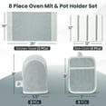 thumbnail image 2 of Casa Platino Juego de Cocina, Paquete de 8, Juego de Toallas y Almohadillas para Ollas con Manoplas para Horno, Lindo Juego de Inicio de Cocina, Manoplas Cortas para Horno y Juegos de Toallas y Paños de Cocina - Gris, 2 of 8