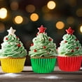 thumbnail image 7 of 300Pcs Christmas Foil Cupcake Liners Red Green Gold Foil Metallic Cupcake Wrappers Muffin Liners for Christmas Holiday Party Supplies Table Decor, 7 of 7