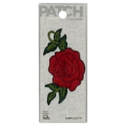 Simplicity Red Polyester Small Red Rose Fashion Iron-on Applique