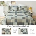 thumbnail image 5 of Jessy Home Quilt Set Queen Size Light Yellow Plaid Coverlet Bedding Polyester Bedspreads Reversible Bedding Set, 5 of 7