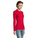 thumbnail image 2 of SOLS - Polo piqué de manga larga para mujer (Rojo), 2 of 5