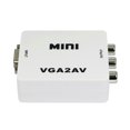 thumbnail image 1 of 1080P Mini VGA to AV RCA Converter PC to TV PAL NTSC Adapter (White), 1 of 8