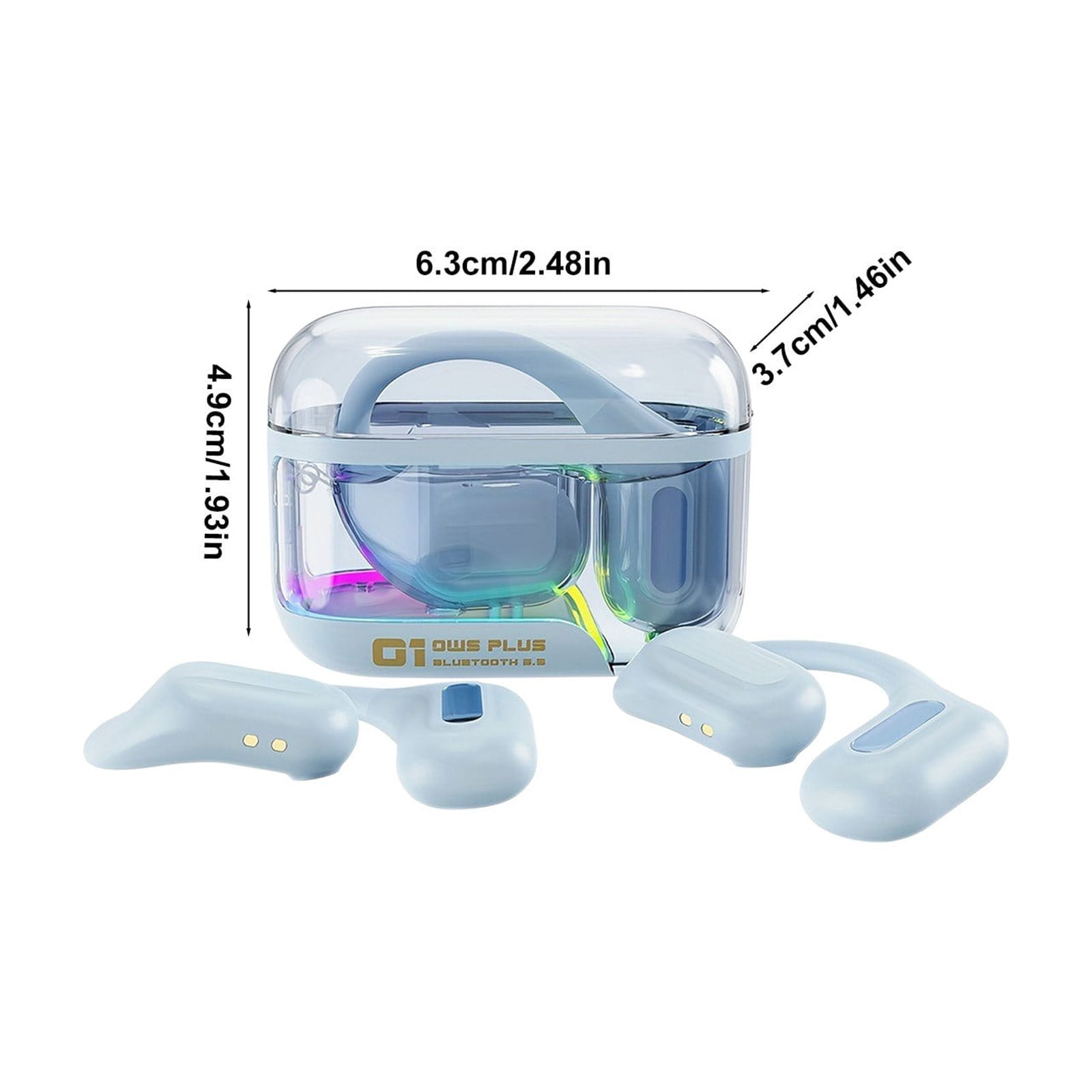 on Open Ear Headphones Bluetooth 5.4 Earbuds 48Hrs Playtime Wireless Ear Buds with Earhook Mic Stereo Sound Earphones with 16mm Speaker Air Conduction Earbud for Sport Fitness Running