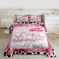 thumbnail image 2 of Feelyou Fashion Cow Print Bedding Comforter Set, Kawaii Litter Cowgirl Twin Comforter Sets, Western Princess Style Reversible Bedding Set, Breathable Home Decor, 2pcs, 2 of 8