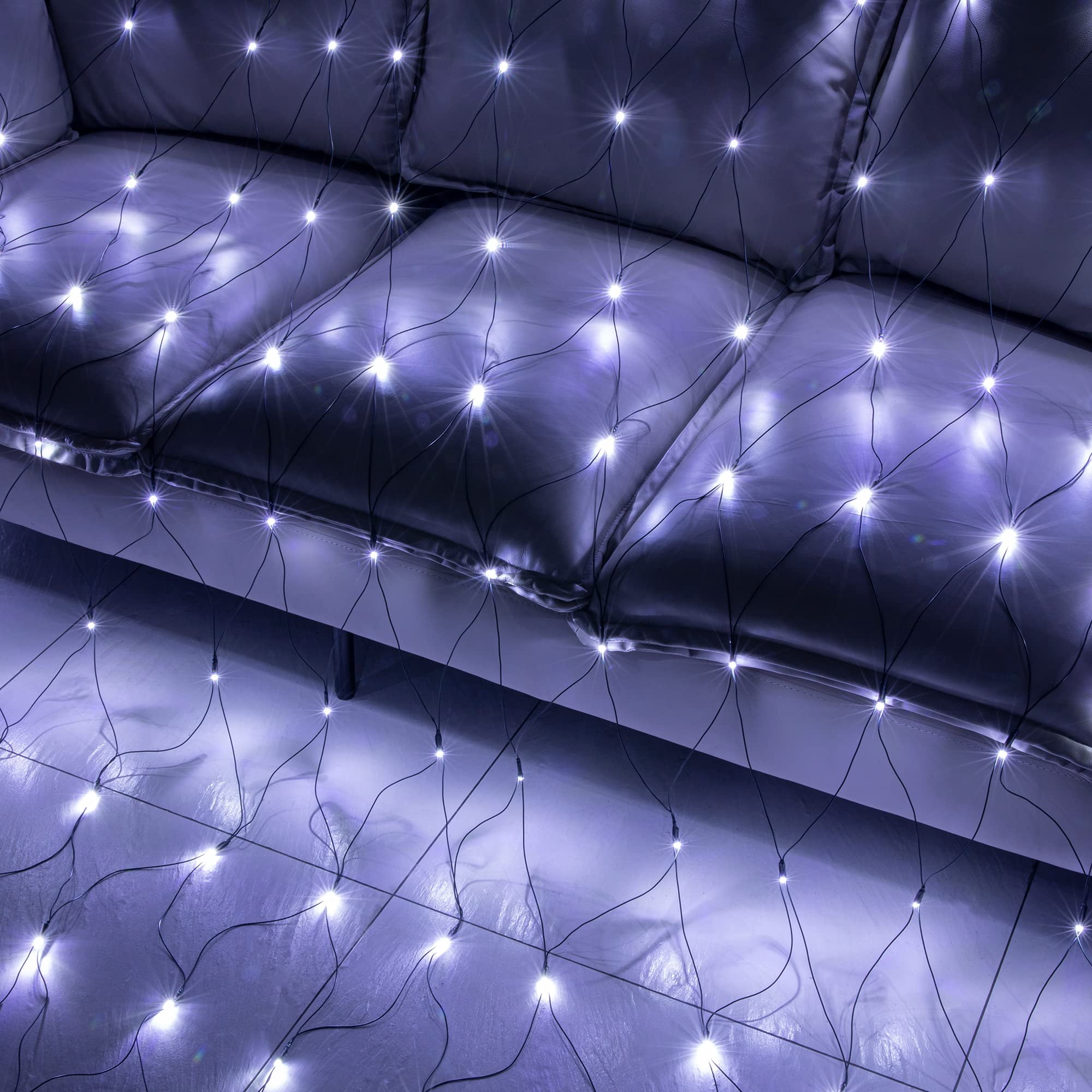 Bibana 9.8ft x 6.6ft 200 LED Christmas Net Lights, Mesh String Lights with 8 Modes for Indoor Outdoor Holiday & Party Decor (White)
