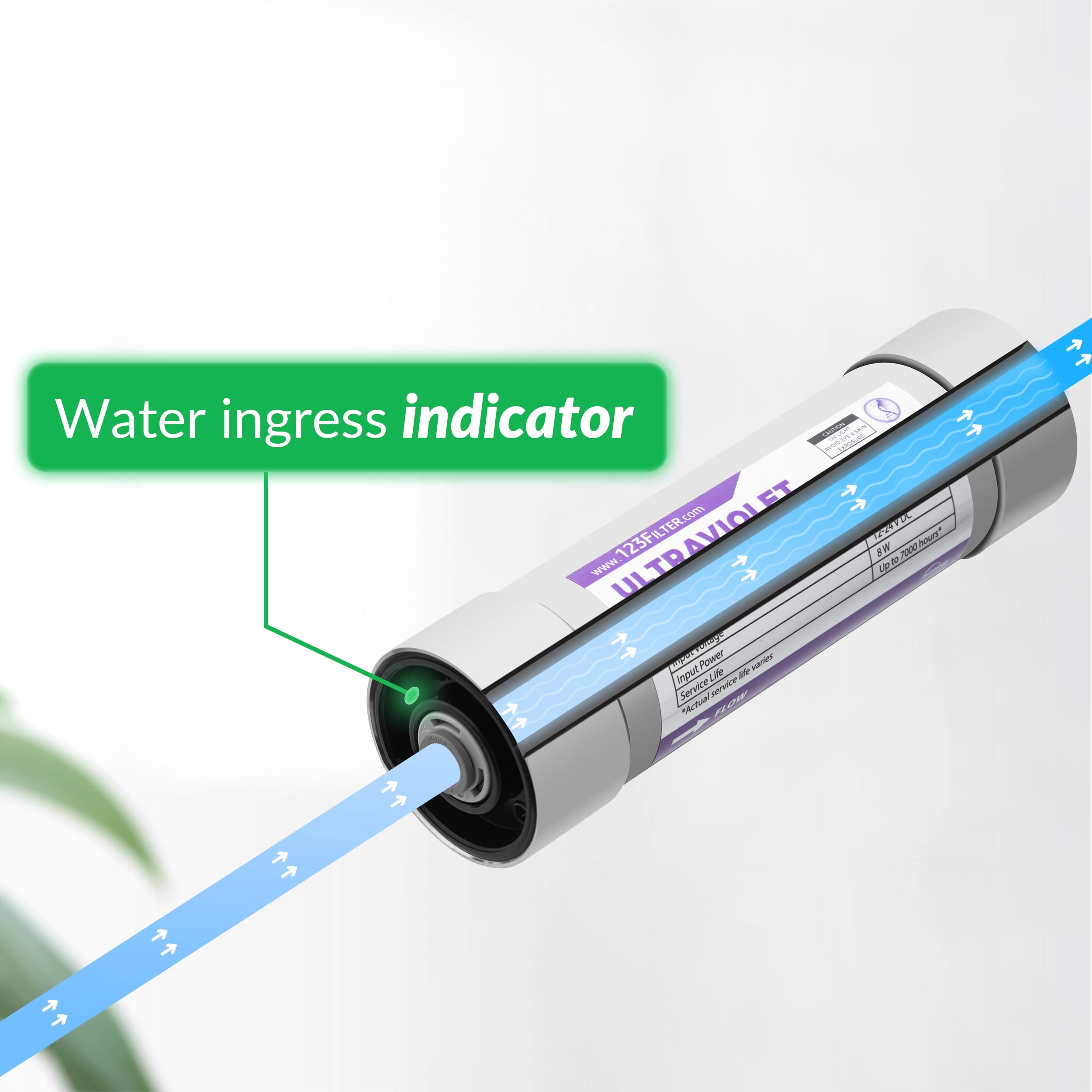 iSpring UVF8 LED UV Water Filter, Add-on Kit for Under Sink Water Filtration Systems, Mercury-Free, Stainless steel