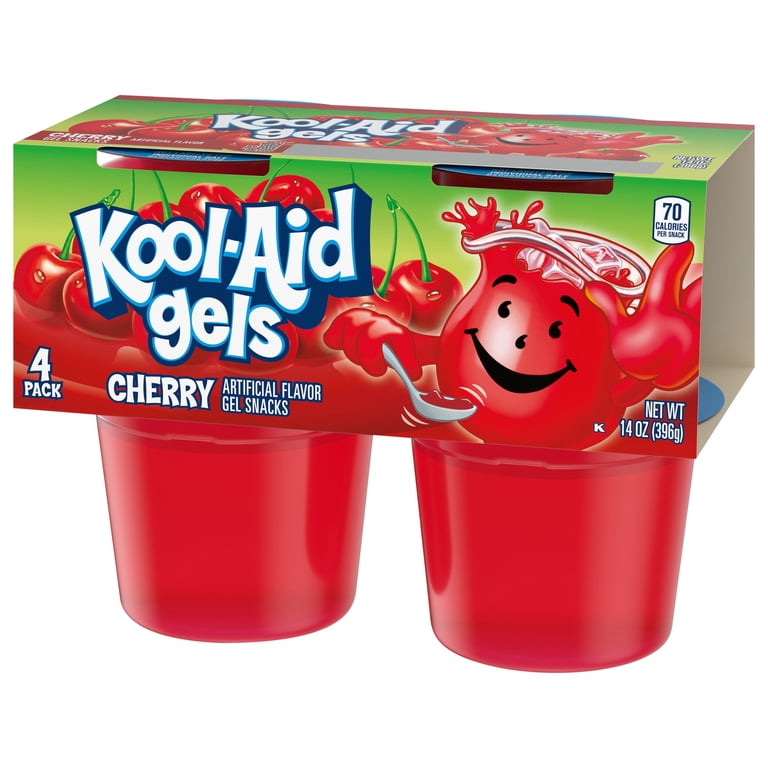 Kool-Aid Gels Cherry Jell-O Gelatin Snacks, 4 Ct Cups - Walmart.com