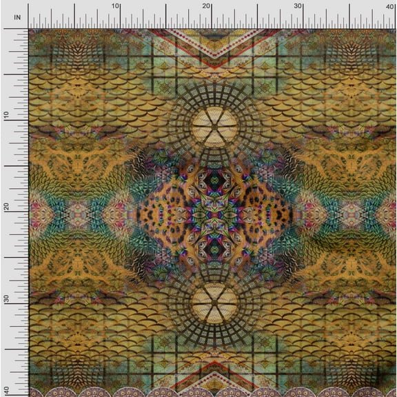 Soimoi Cotton Voile Fabric Mandala Panel Decor Fabric Printed Yard 42 Inch Wide