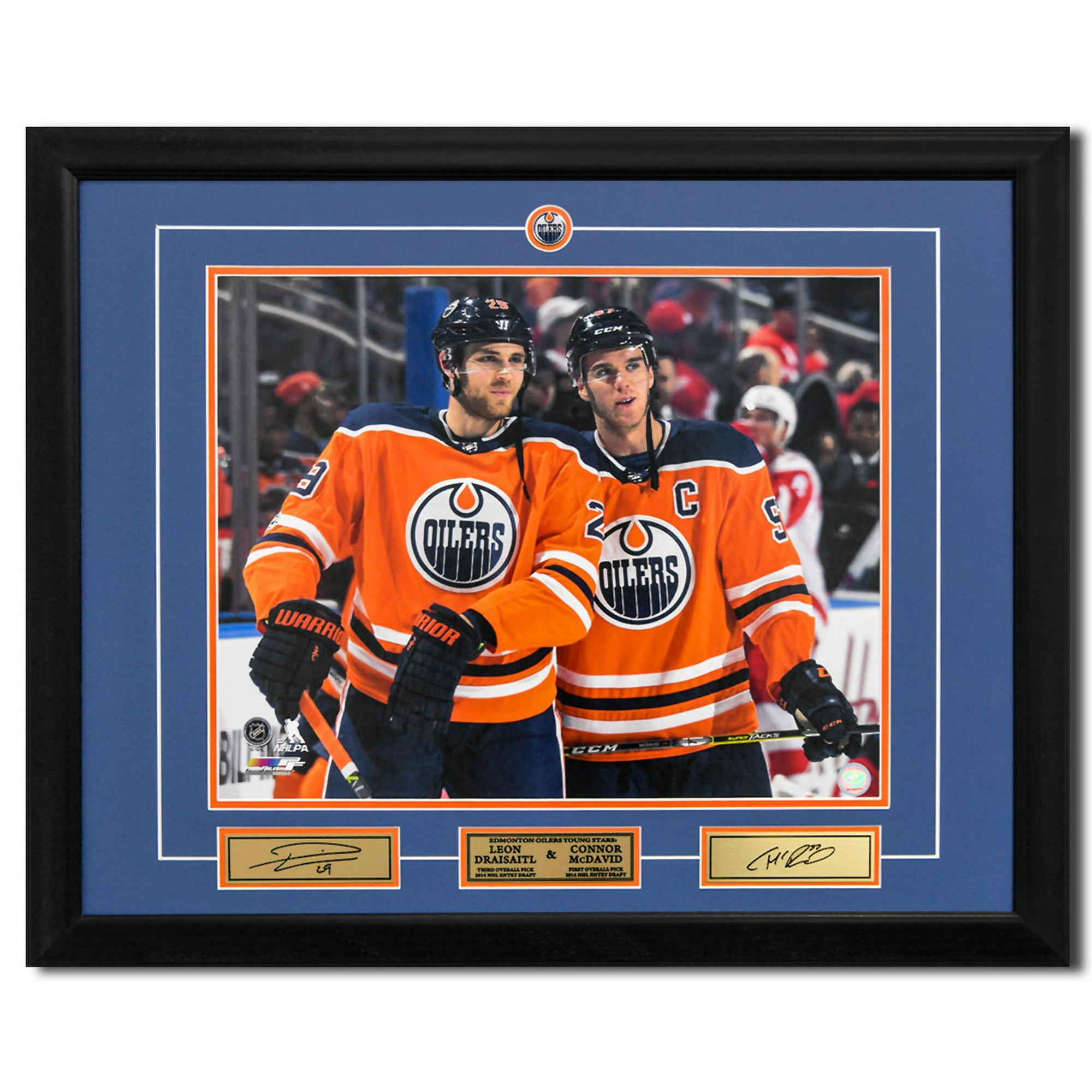 Connor Mcdavid Leon Draisaitl Edmonton Oilers Stars 26x32 Facsimile Auto Frame Walmart Canada