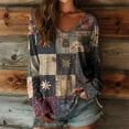 thumbnail image 1 of Uootdi Boho Tops for Women Ethnic Floral Printed Long Sleeve Shirts Vintage Lightweight Casual Loose Graphic Blouses Gift, 1 of 3