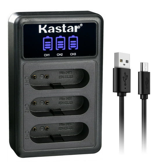 Kastar EN-EL23 LCD Triple USB Battery Charger Compatible with Nikon Coolpix B700, Coolpix P600, Coolpix P610, Coolpix P610s, Coolpix P900, Coolpix P900s, Coolpix S810c Camera