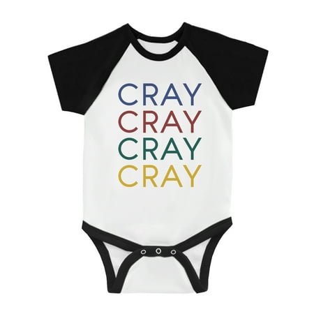 

365 Printing Cray Infant Baseball Shirt Gag Baby Shower Gift Humor Raglan Tee