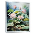 thumbnail image 2 of Designart "Lotus Pond China Art painting II" Floral Floater Framed Canvas Art Print, 2 of 7