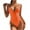 Orange, variant on One Piece Swimsuit for Women One-Piece Hollow Out Bikini Solid Color Swimwear Swimsuit Beachwear Set