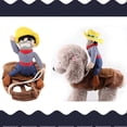 thumbnail image 3 of Cowboy Rider Dog Costume For Dogs Outfit Knight Style With Doll And Hat Pet Costume For Novelty Halloween Dog Carrying Costume, 3 of 5