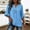 Blue, variant on Women's V Neck Blouse Bell Sleeve Button Down Shirts, Casual Loose Cotton Summer Tops S-XXL Green