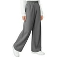 thumbnail image 5 of Dezsed Girls Cargo Sweatpants Baggy Fleece Loose Straight Leg Joggers Sweat Pants Elastic Waist Wide-Leg Athletic Pants 14 Years Dark Gray, 5 of 9