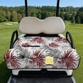 thumbnail image 2 of COEQINE Golf Cart Accessories Seat Covers with 4 Pockets, Foldable Design for Easy Carry Quilted Towel Seat Cover Easy to Install for EZGO Yamaha Club Cars, Red Gray Palm Leaf, 2 of 8