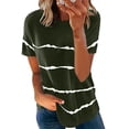 thumbnail image 1 of Summer Short Sleeve T Shirt, Women Short Sleeve T Shirt Loose Cut Stripes Pattern For Office ANGGREK Otros, 1 of 5