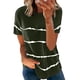 thumbnail image 5 of Summer Short Sleeve T Shirt, Polyester Fiber Stripes Pattern Women Short Sleeve T Shirt Breathable For Office ANGGREK Otros, 5 of 5