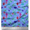 thumbnail image 1 of Soimoi Poly Georgette Fabric Leaves,Bird & Floral Artistic Print Fabric by The Yard 42 Inch Wide, 1 of 1