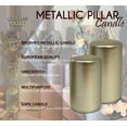 thumbnail image 3 of Hyoola Metallic Pillar Candles - 6 Pack - Cream Gold - 2.75 Inch x 5 Inch, 3 of 8