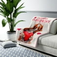 thumbnail image 3 of Happy Valentine's Day Cavalier King Charles Spaniel Brings Love Heart Cozy Sherpa Blanket Dog Lover Gifts Warm Soft Throw Blanket - 02028, 3 of 5